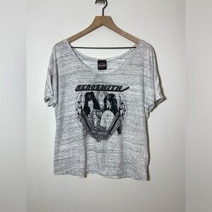 Size M Womens Harley-Davidson Aerosmith Cropped T-Shirt Cartoon Graphic Tee NWT